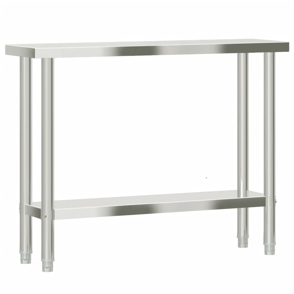 vidaXL Matlagingsbord for kjøkken 110x30x85 cm rustfritt stål