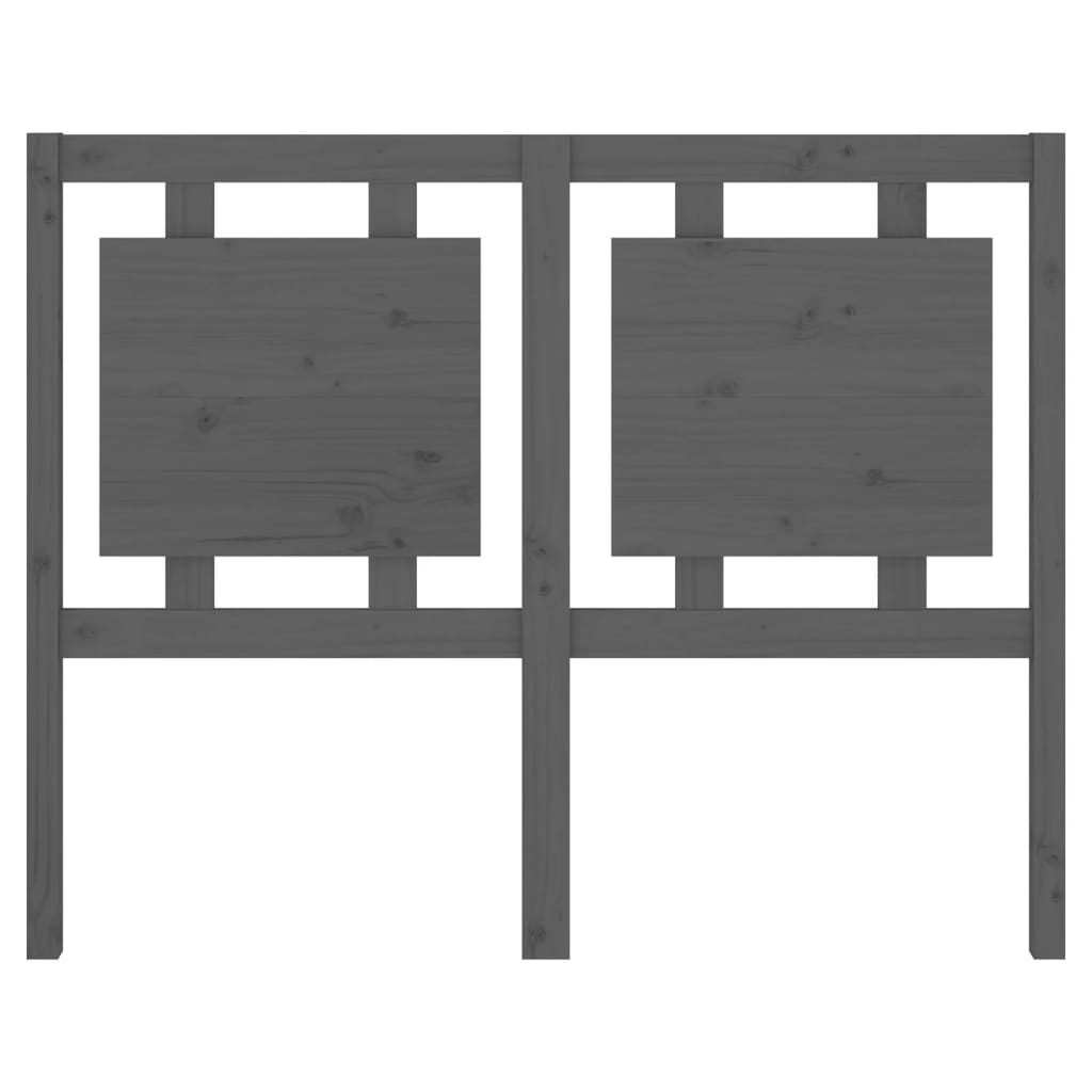 vidaXL Sengegavl grå 125,5x4x100 cm heltre furu