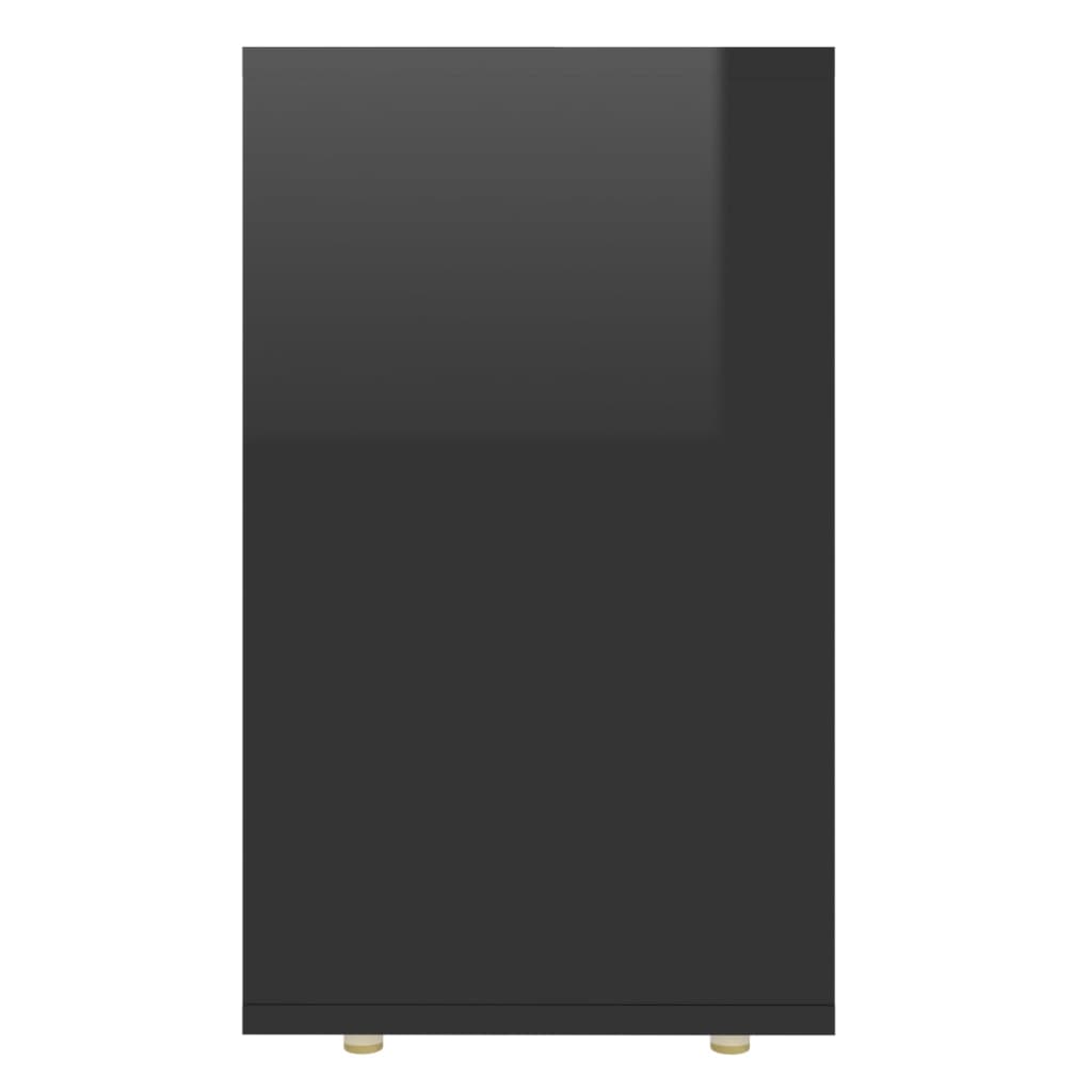 vidaXL Stablebord 3 stk høyglans svart sponplate