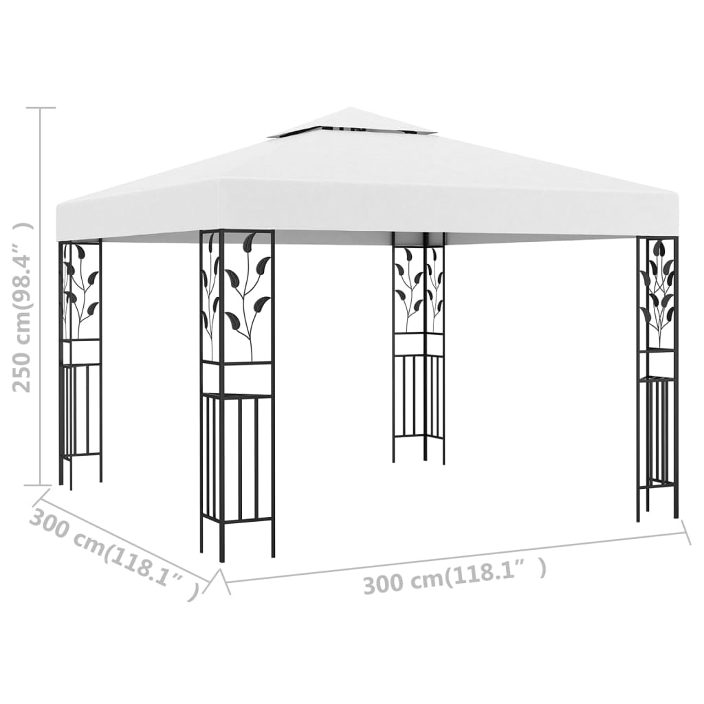 vidaXL Paviljong 3x3 m hvit 180 g/m²