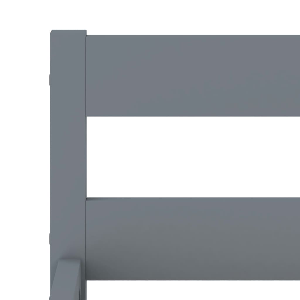 vidaXL Sengeramme med 2 skuffer grå heltre furu 90x200 cm