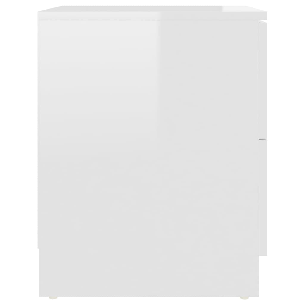 vidaXL Nattbord høyglans hvit 40x40x50 cm sponplate