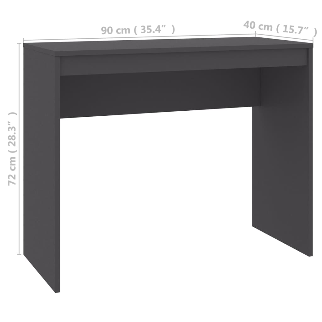 vidaXL Skrivebord grå 90x40x72 cm konstruert tre