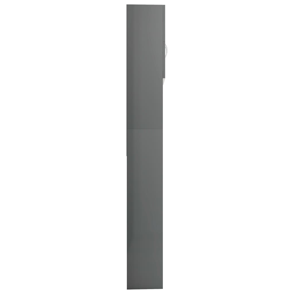 vidaXL Vaskemaskinskap høyglans grå 64x25,5x190 cm