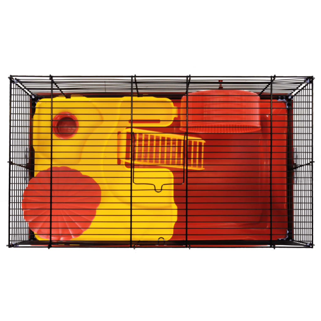 vidaXL Hamsterbur rød 58x32x36 cm polypropylen og metall