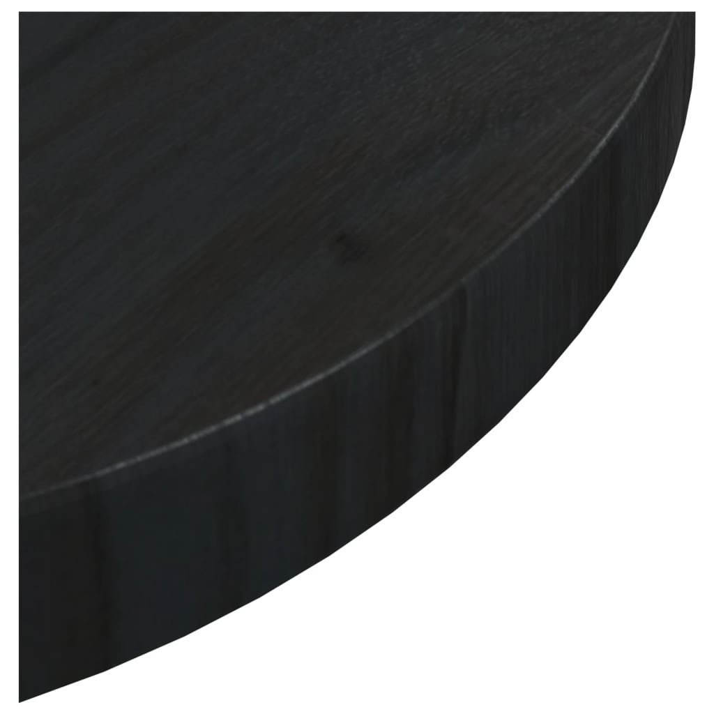 vidaXL Bordplate svart Ø30x2,5 cm heltre furu