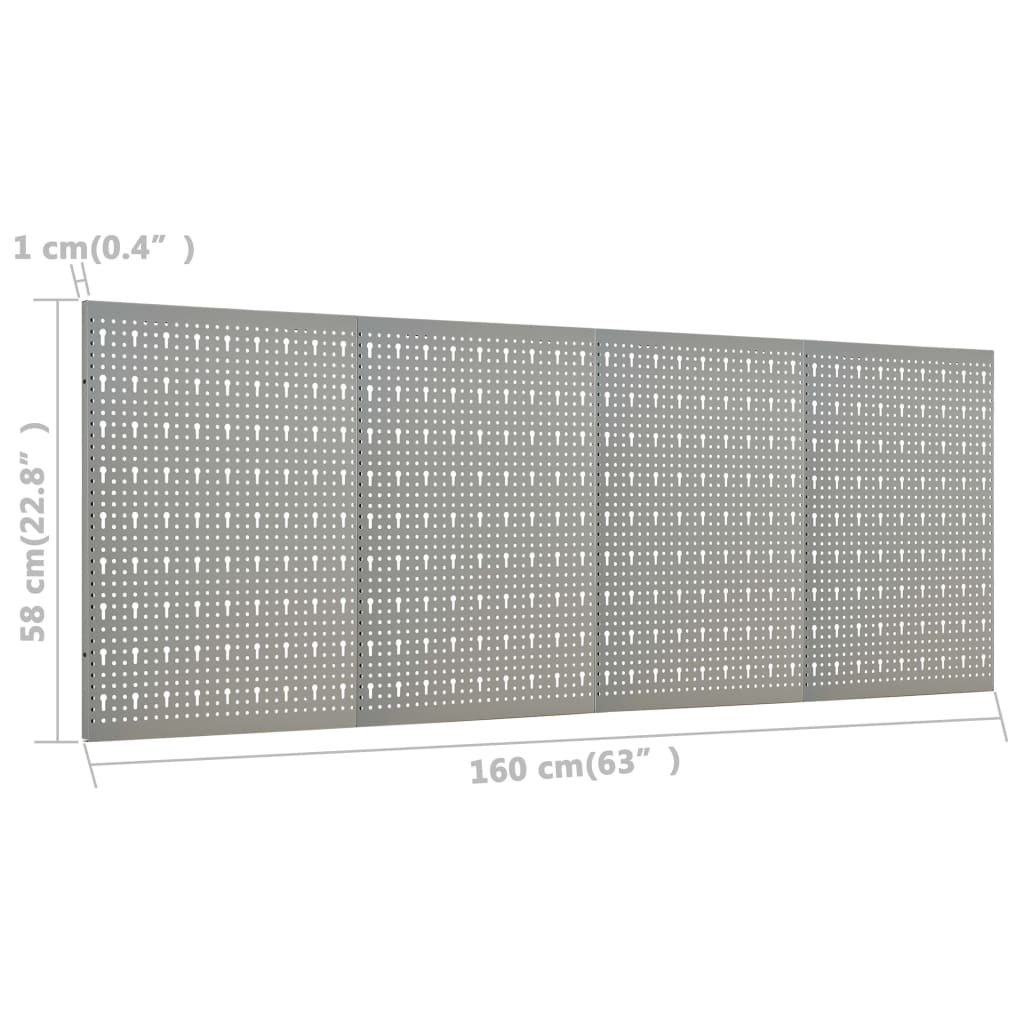 vidaXL Verktøytavler for vegg 4 stk 40x58 cm stål