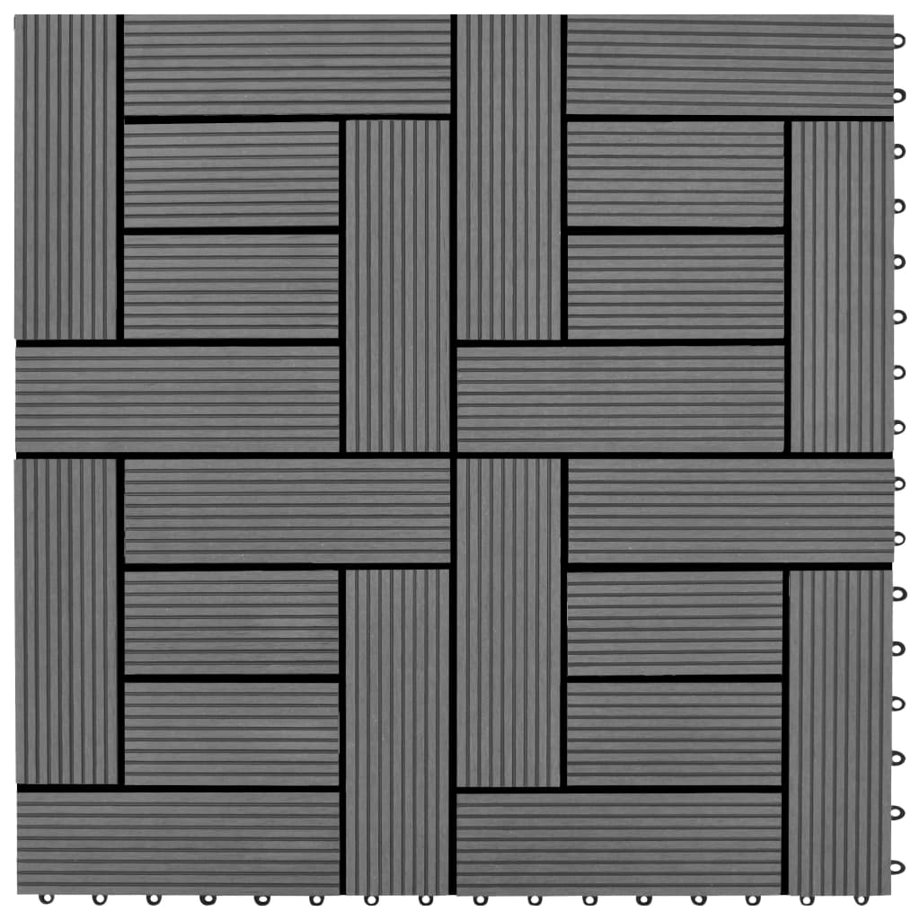 vidaXL Terrassebord 22 stk 30x30 cm 2 kvm WPC grå