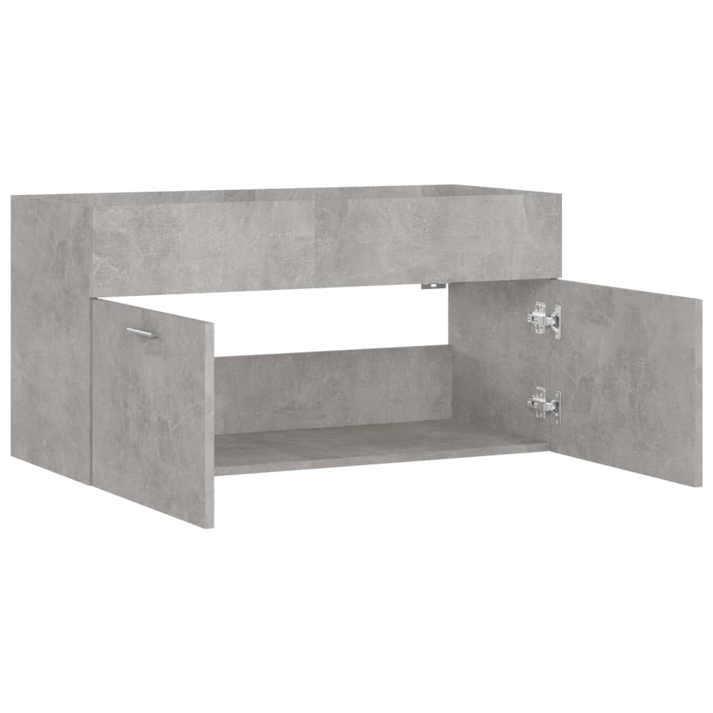 vidaXL Servantskap betonggrå 90x38,5x46 cm sponplate
