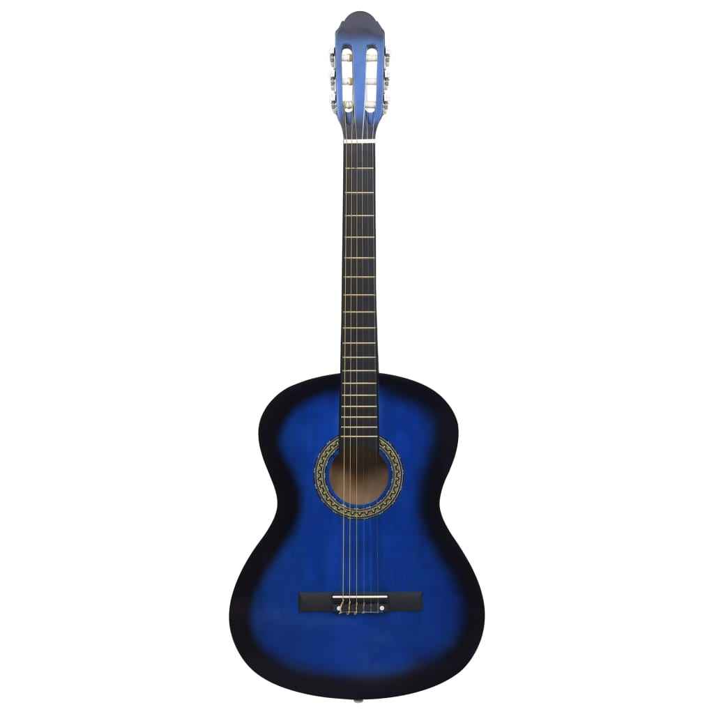 vidaXL Klassisk gitar for nybegynnere 4/4 39" lind blå