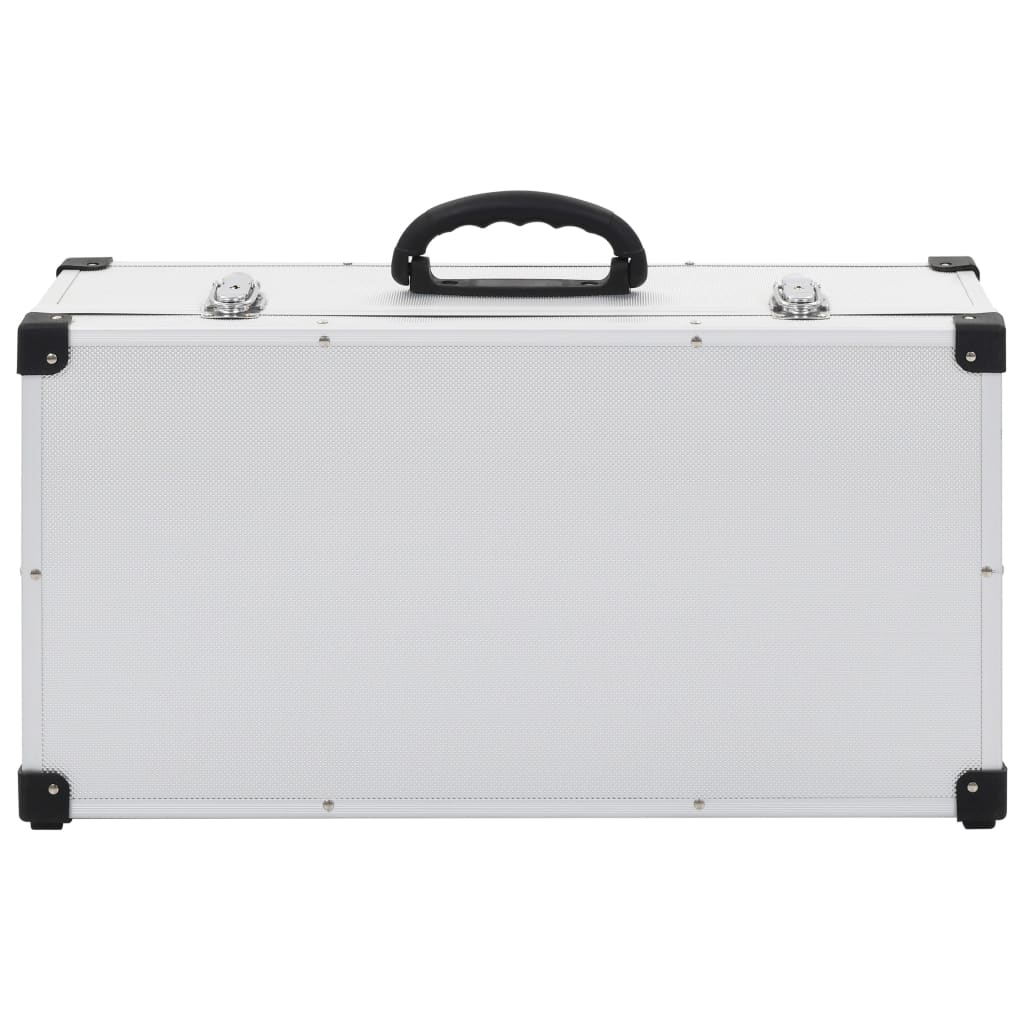 vidaXL CD-koffert for 80 CD-er aluminium ABS sølv