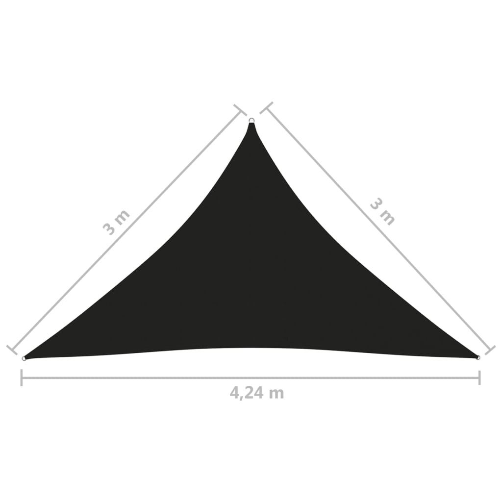 vidaXL Solseil oxfordstoff trekantet 3x3x4,24 m svart
