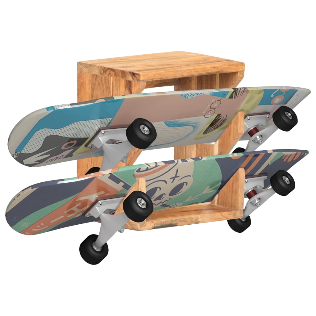 vidaXL Veggmontert skateboardstativ 25x20x30 cm heltre akasie