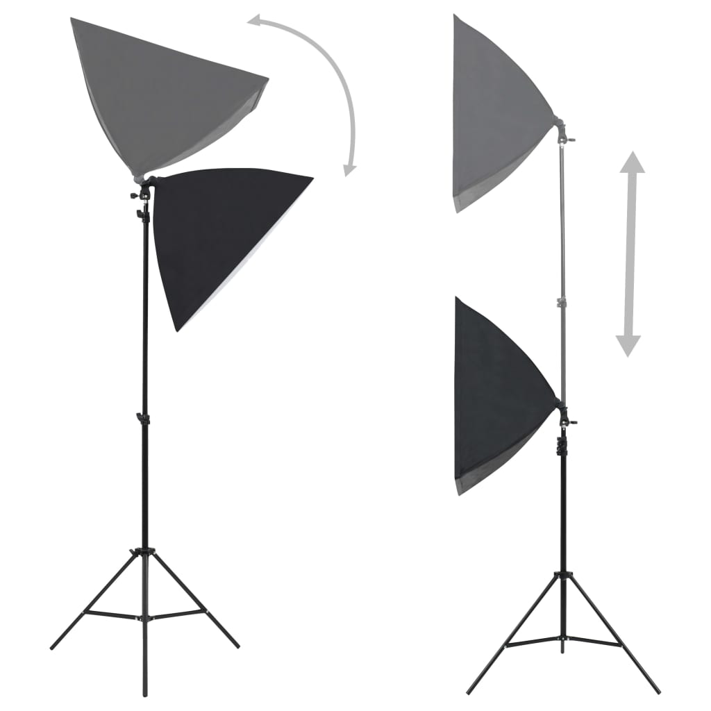 vidaXL Fotostudiosett med lamper, bakgrunn og reflektor