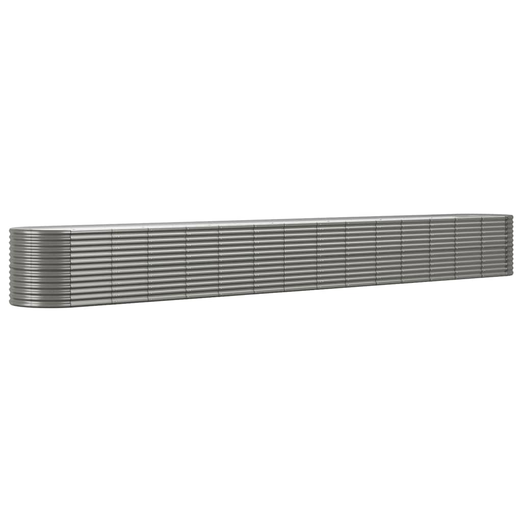 vidaXL Høybed pulverlakkert stål 620x80x68 cm grå