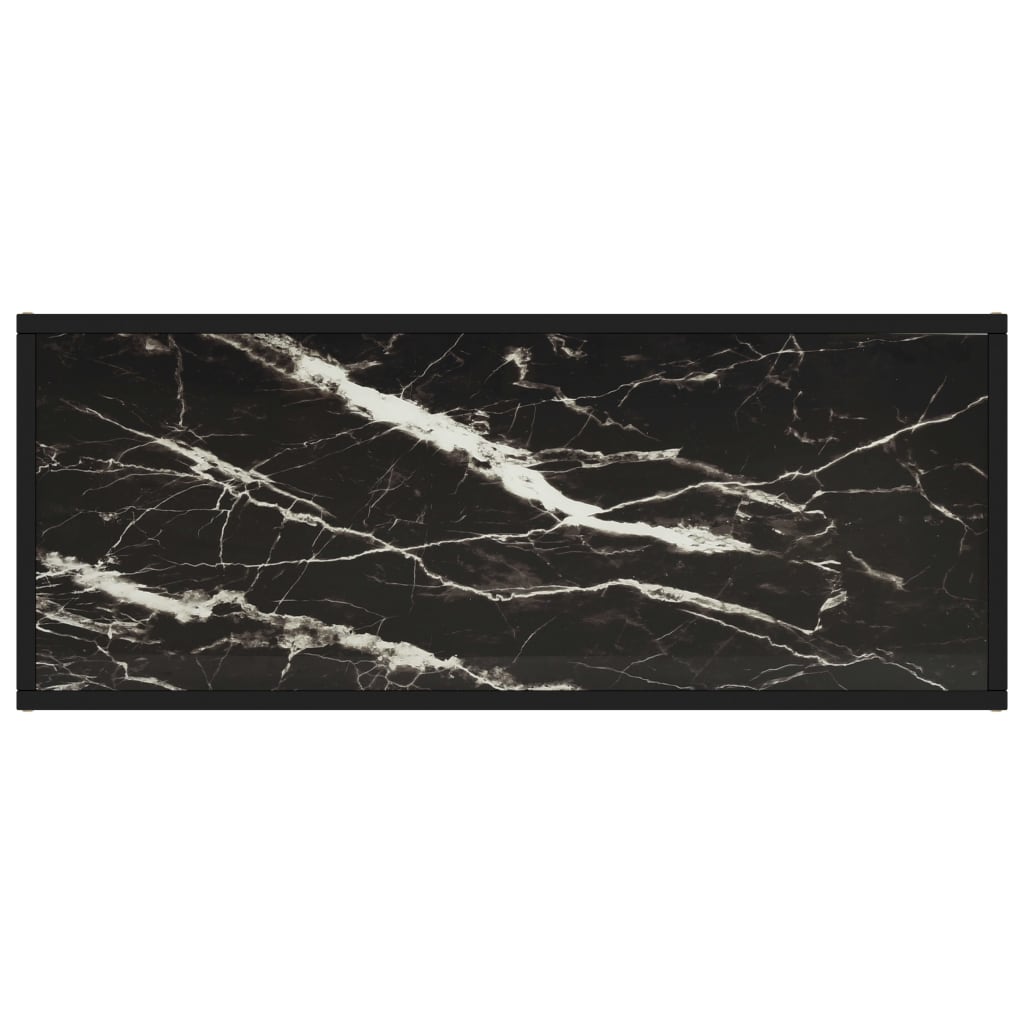vidaXL TV-benk svart med svart marmorglass 100x40x40 cm