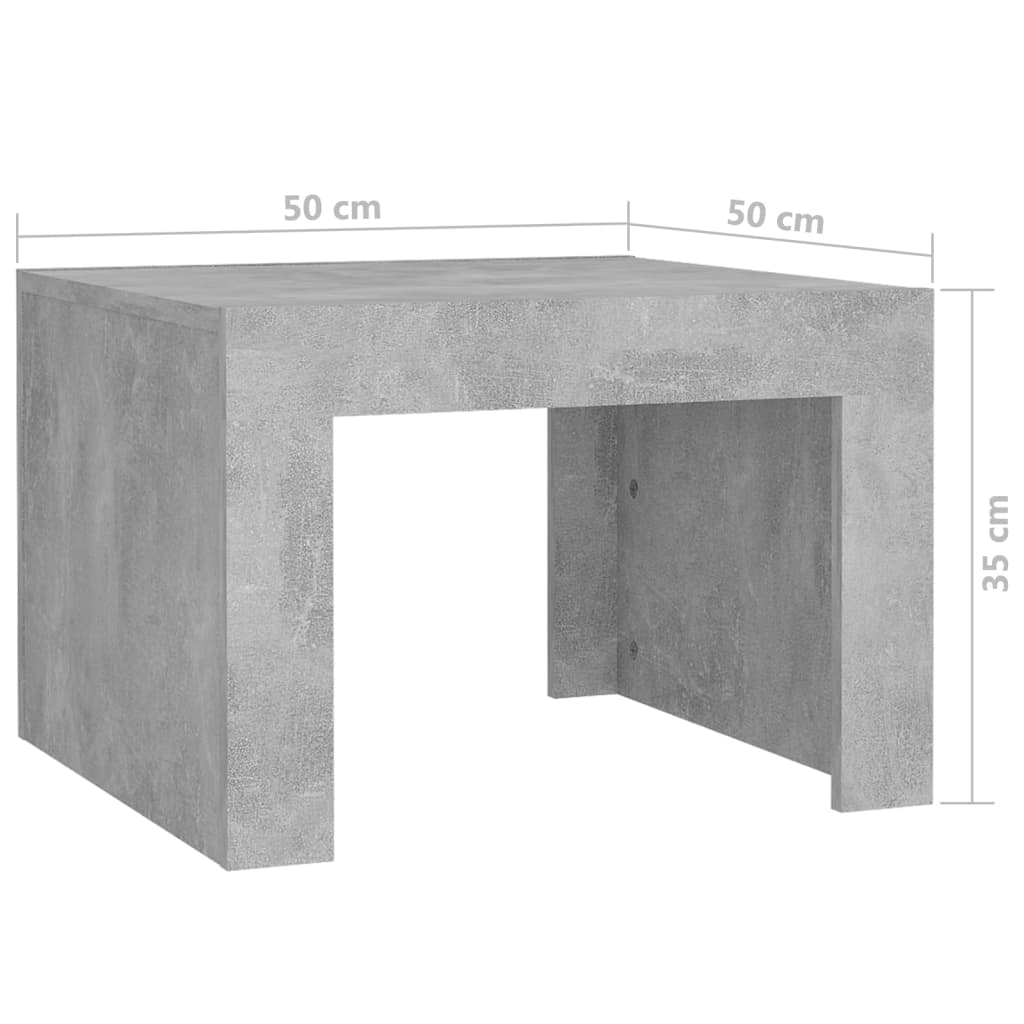 vidaXL Salongbord betonggrå 50x50x35 cm sponplate