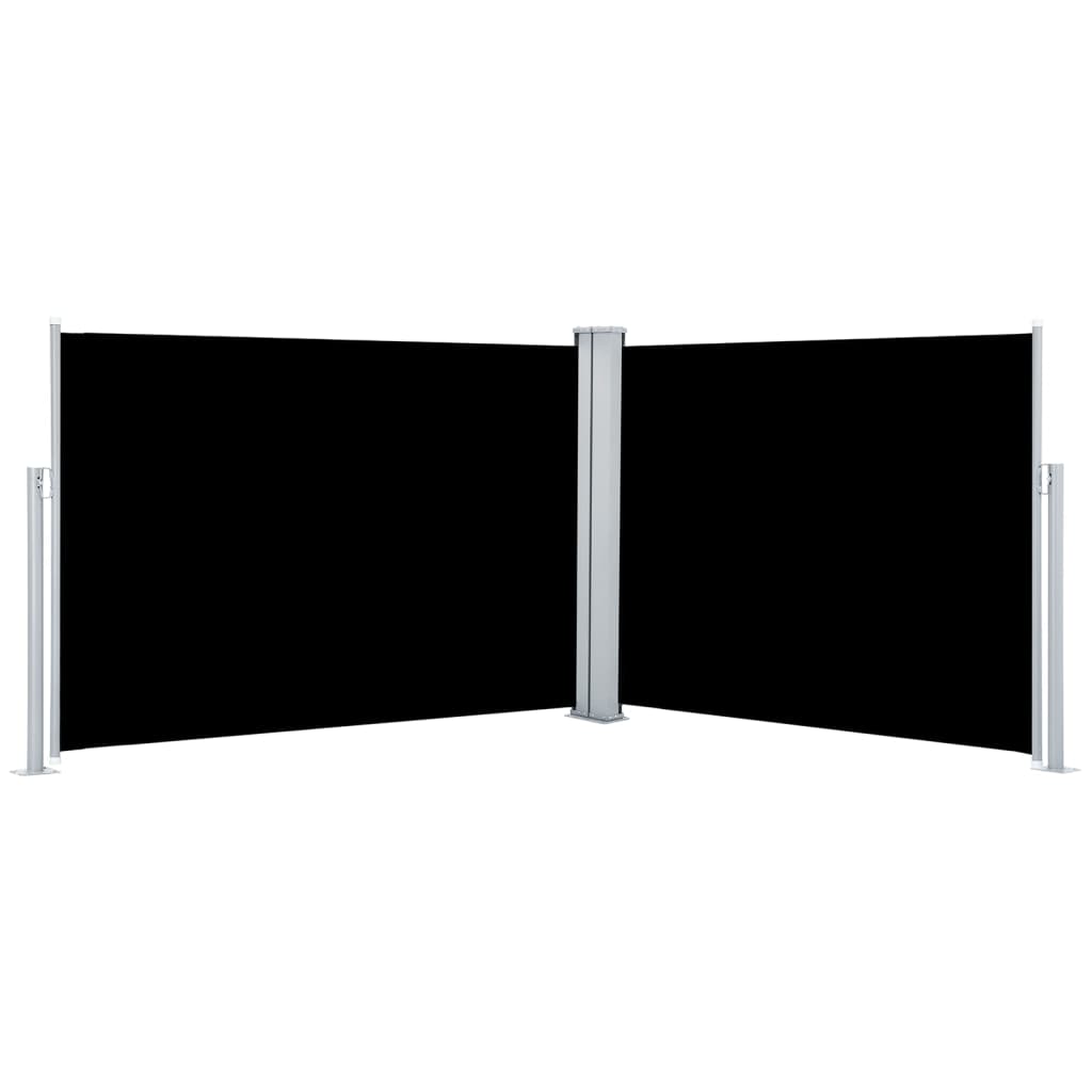 vidaXL Uttrekkbar sidemarkise 100x1000 cm svart