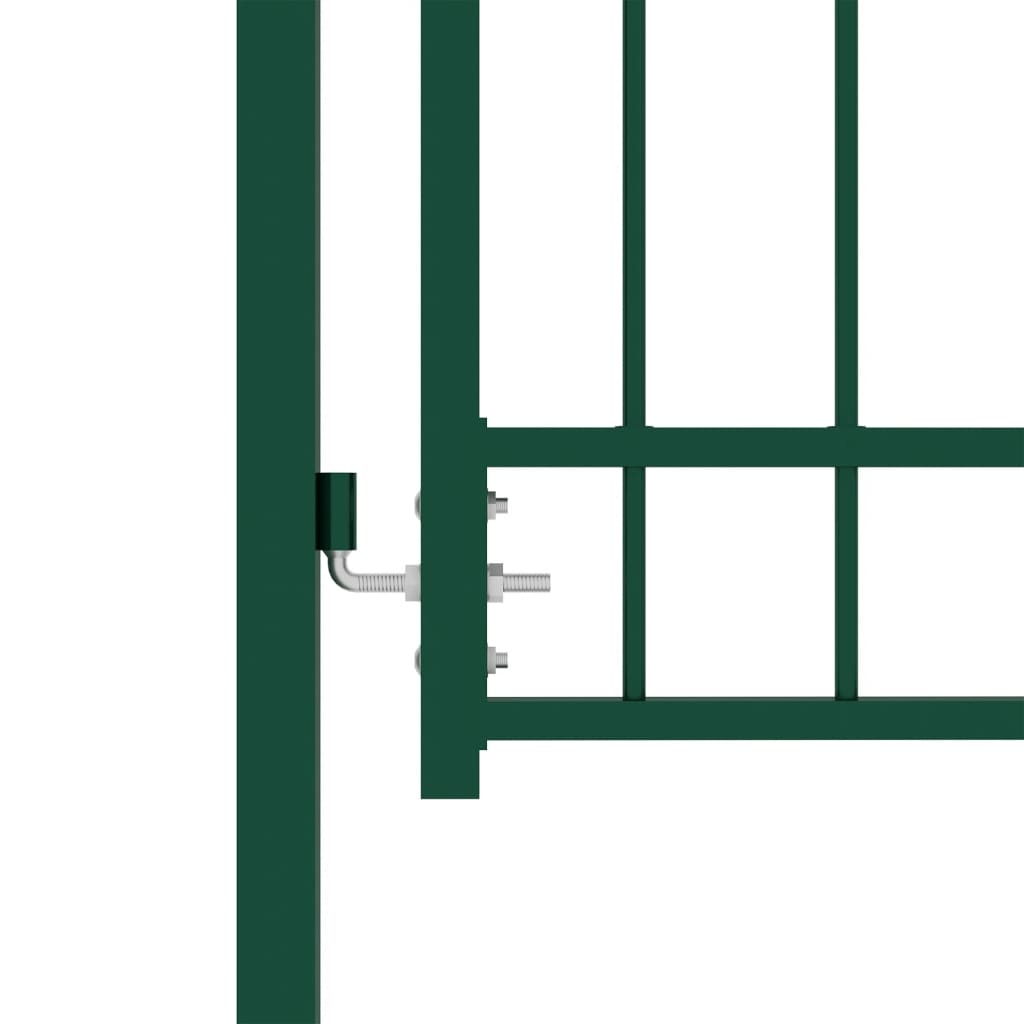 vidaXL Hageport med pigger stål 100x175 cm grønn