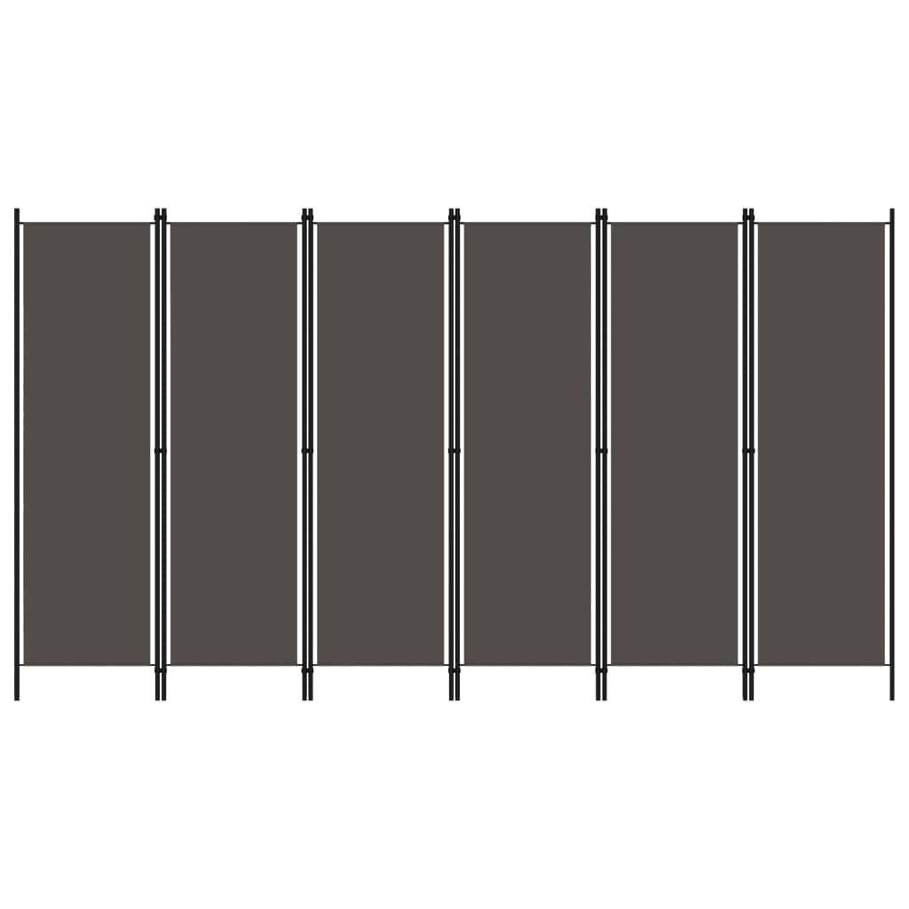 vidaXL Romdeler med 6 paneler antrasitt 300x180 cm