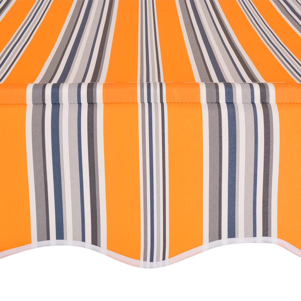 vidaXL Manuell uttrekkbar markise 200 cm gule og blå striper