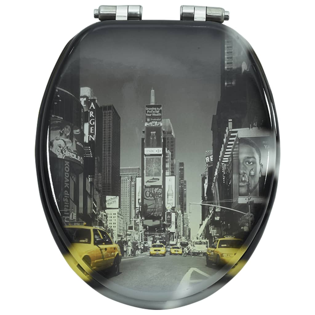 vidaXL Toalettsete med myk lukkefunksjon MDF New York-design