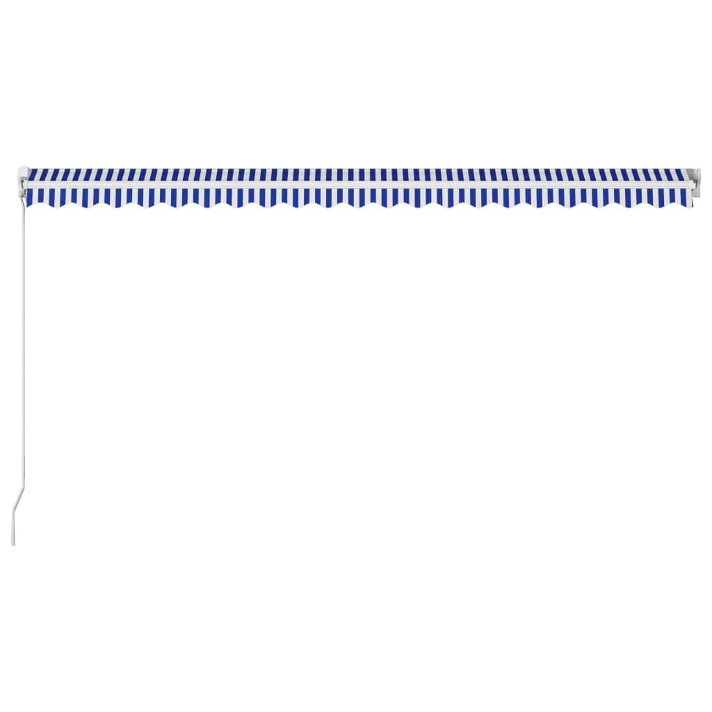 vidaXL Manuell uttrekkbar markise 500x300 cm blå og hvit