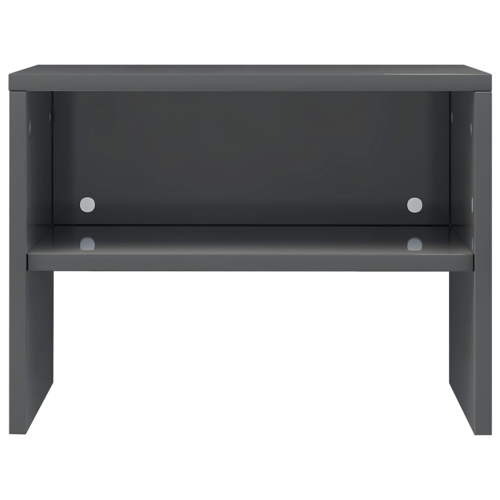 vidaXL Nattbord høyglans grå 40x30x30 cm sponplate