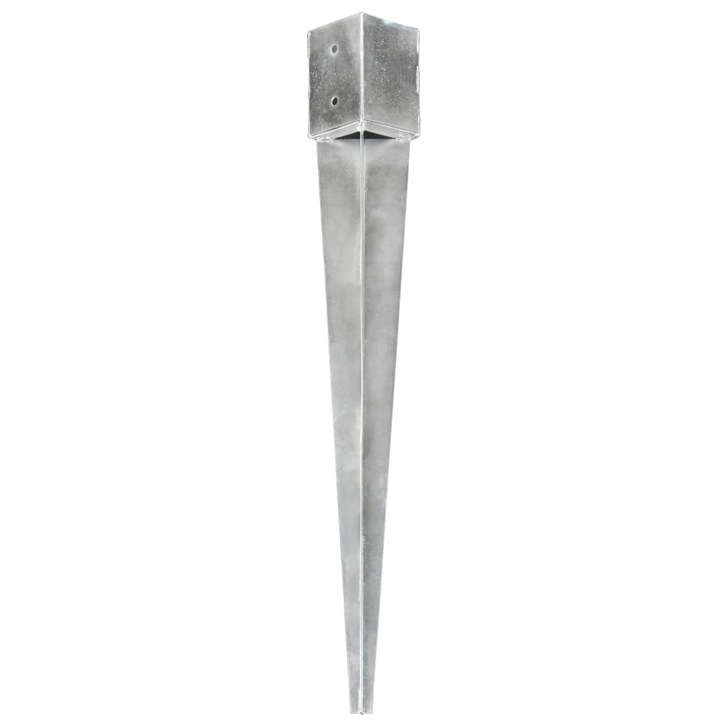 vidaXL Jordspyd 2 stk sølv 12x12x89 cm galvanisert stål