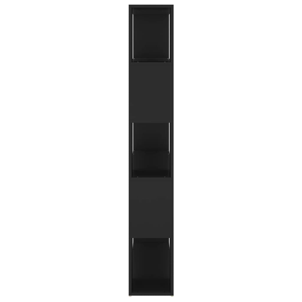 vidaXL Bokhylle/romdeler svart 100x24x155 cm sponplate