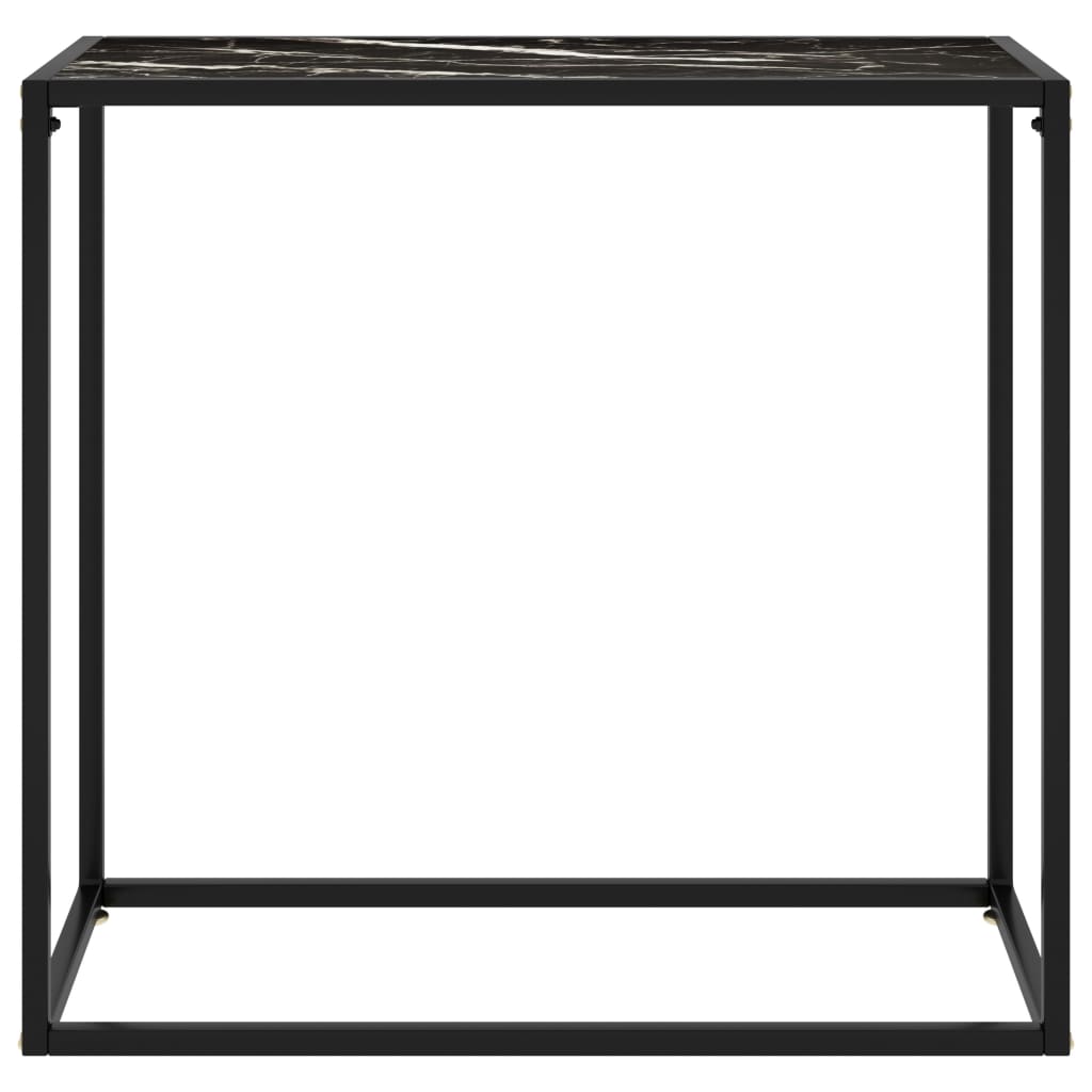 vidaXL Konsollbord svart 80x35x75 cm herdet glass