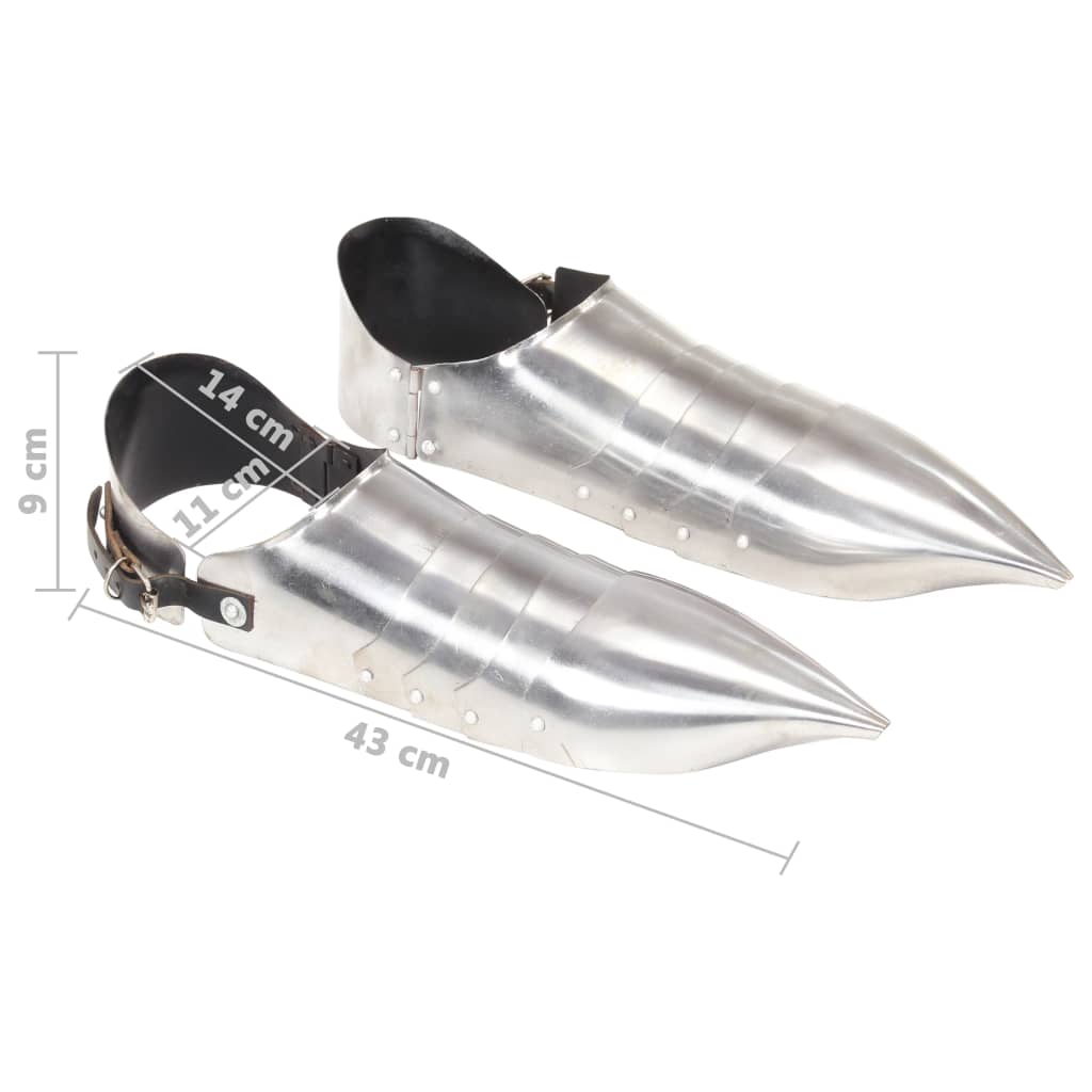 vidaXL Middelaldersk rustningsstøvler replikk LARP sølv stål