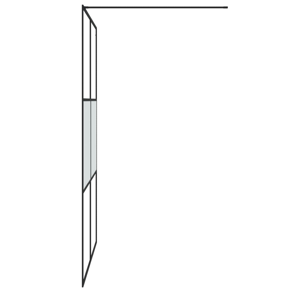 vidaXL Dusjvegg svart 140x195 cm halvfrostet ESG-glass