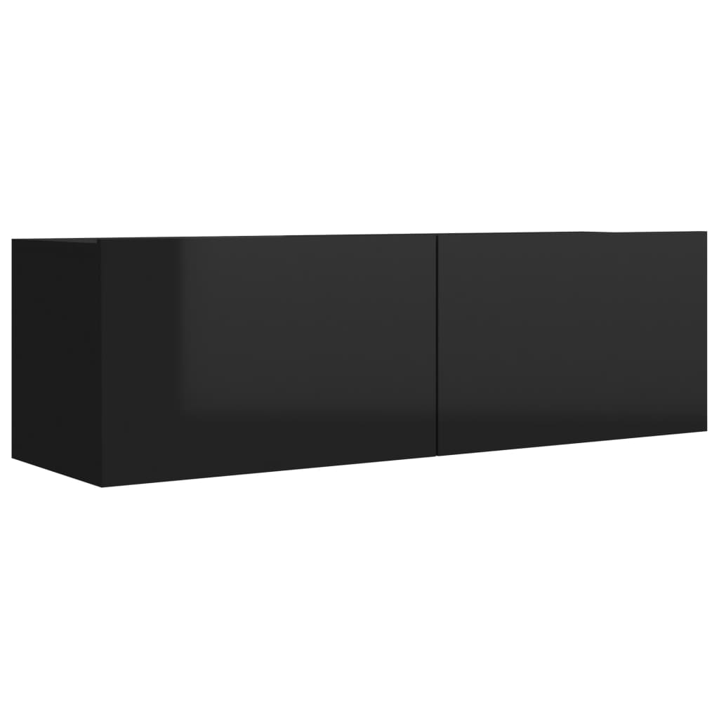 vidaXL TV-benk høyglans svart 100x30x30 cm sponplate