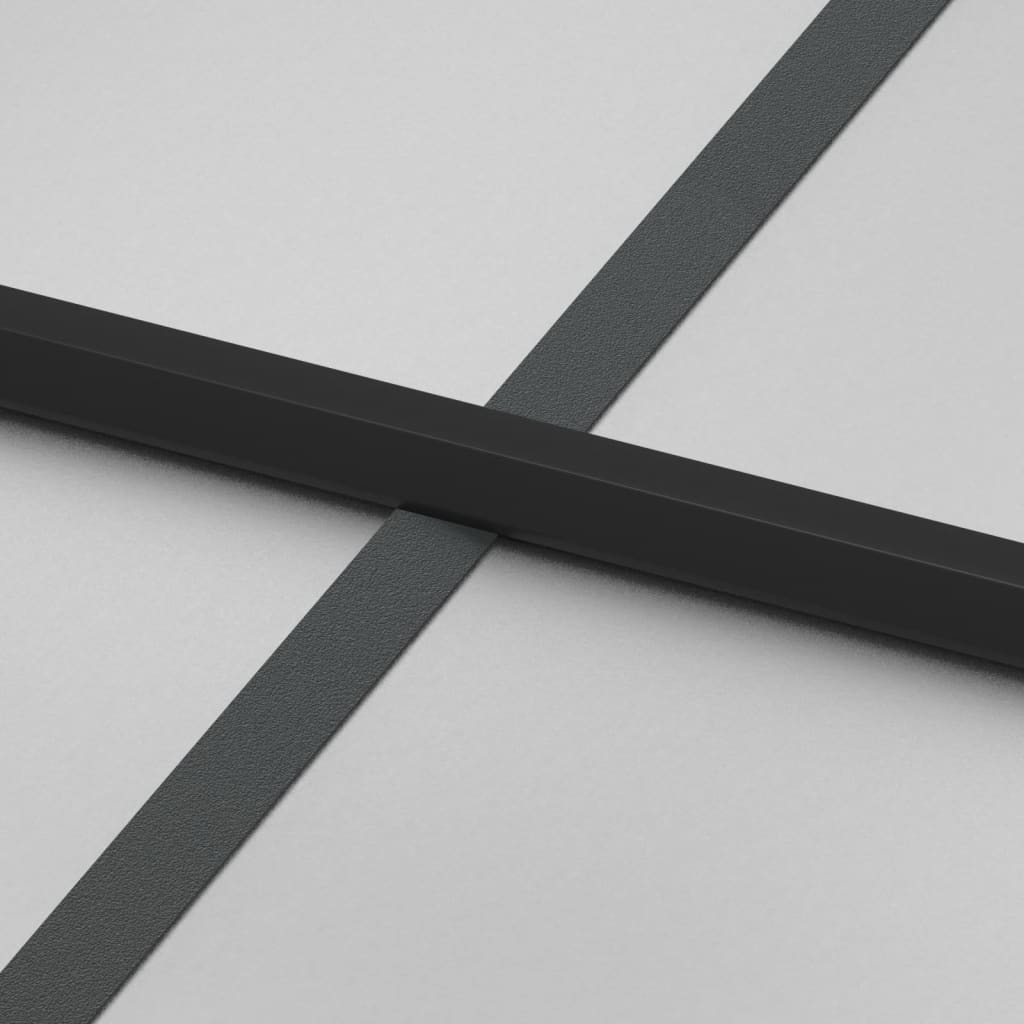 vidaXL Innerdør slank svart 76x201,5 cm herdet glass og aluminium