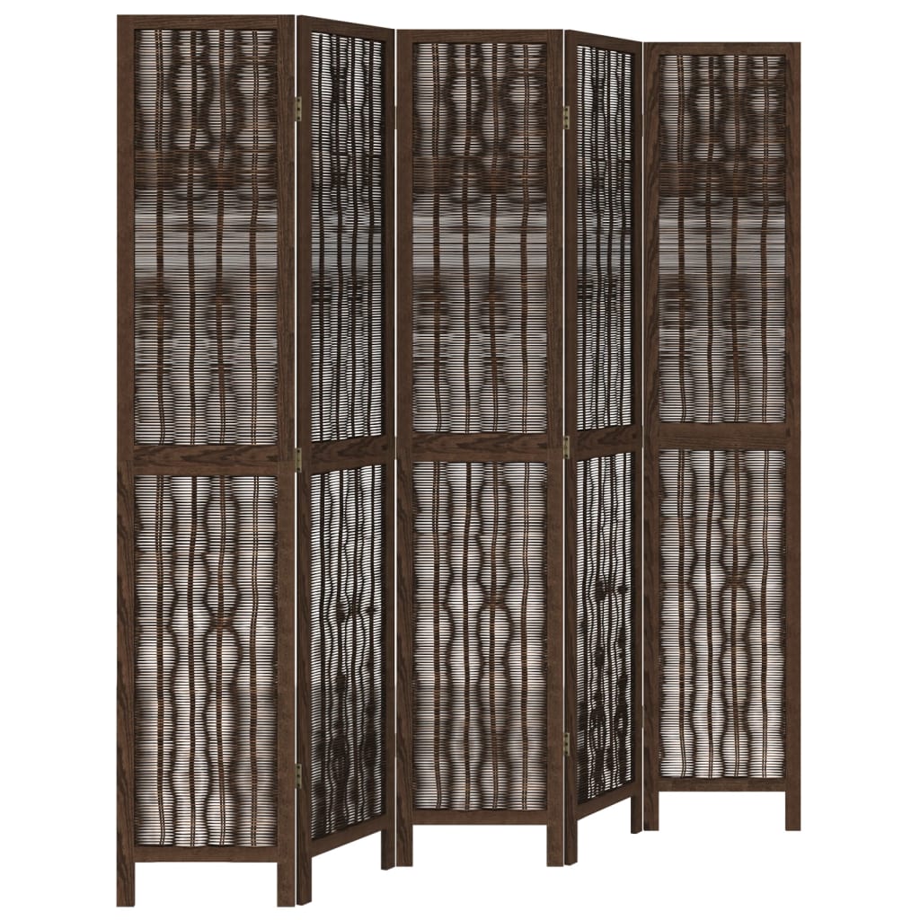 vidaXL Romdeler 5 paneler mørkebrun heltre keisertre