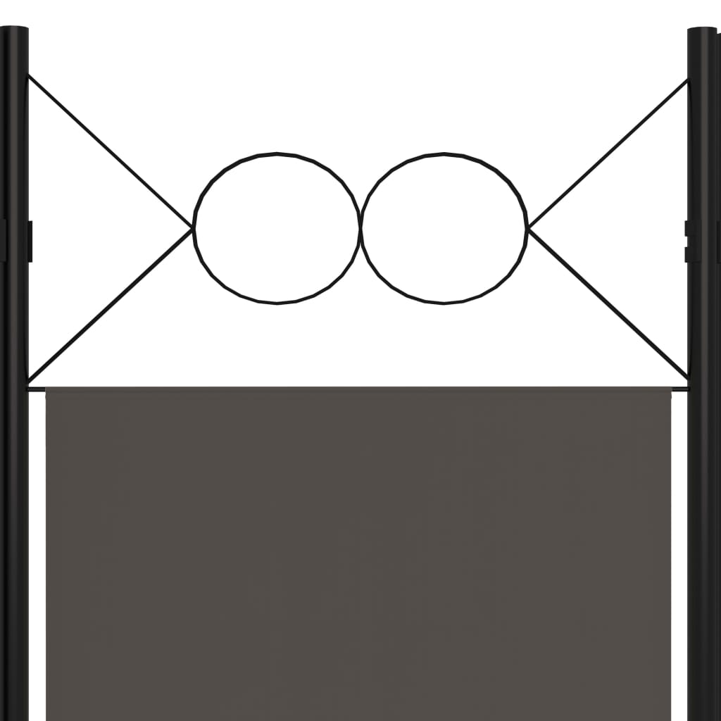 vidaXL Romdeler med 6 paneler antrasitt 240x180 cm