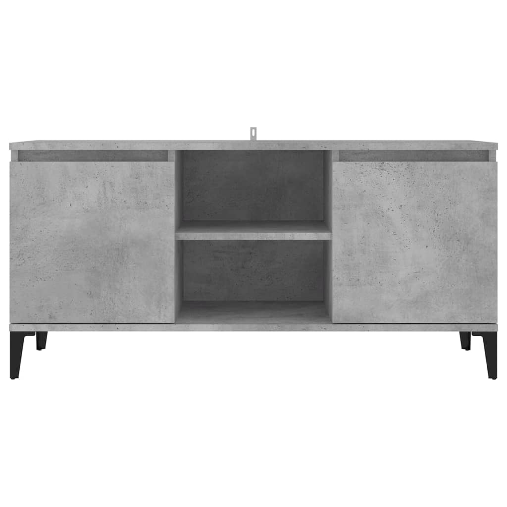vidaXL TV-benk med metallben betonggrå 103,5x35x50 cm