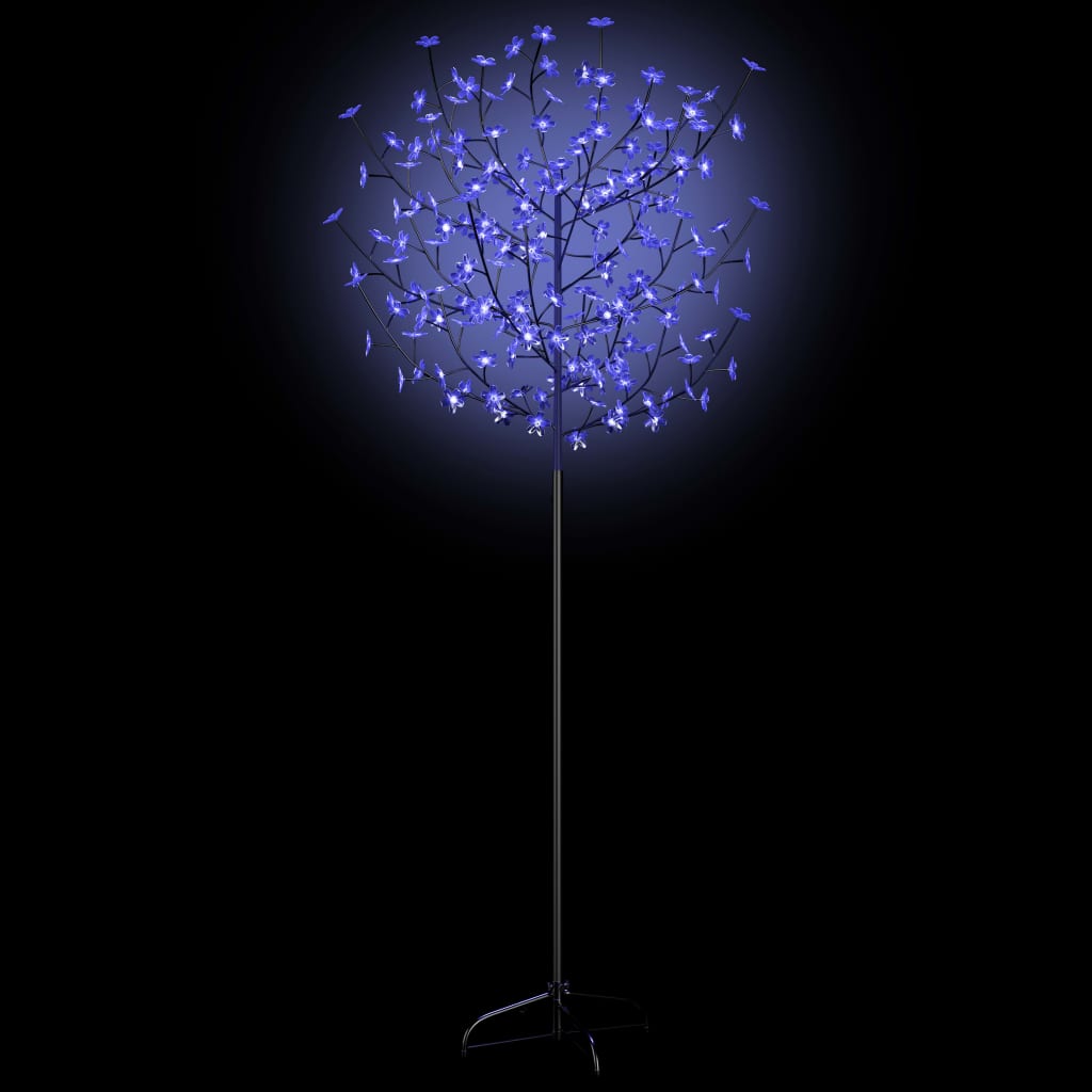 vidaXL Juletre 200 lysdioder blåhvitt lys kirsebærblomst 180 cm