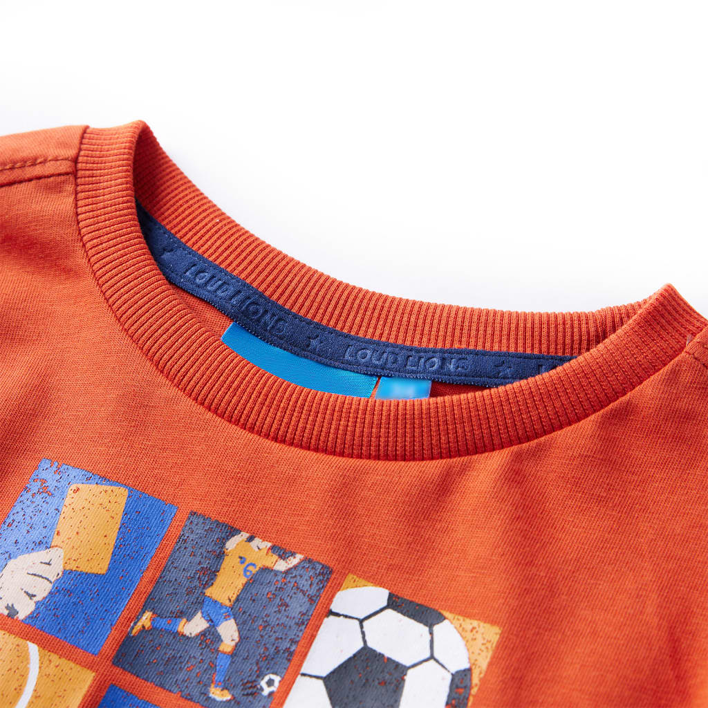 T-skjorte for barn med lange ermer oransje 92