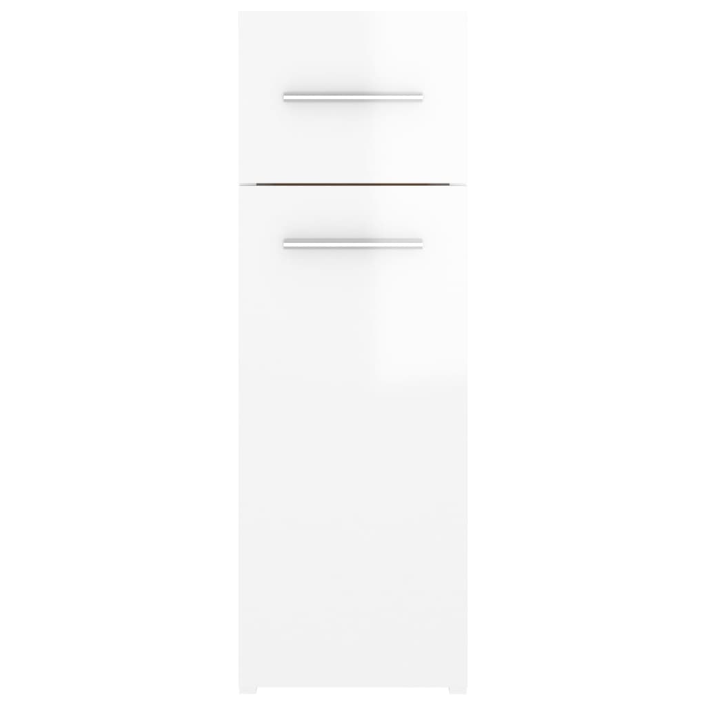 vidaXL Apotekskap høyglans hvit 20x45,5x60 cm sponplater