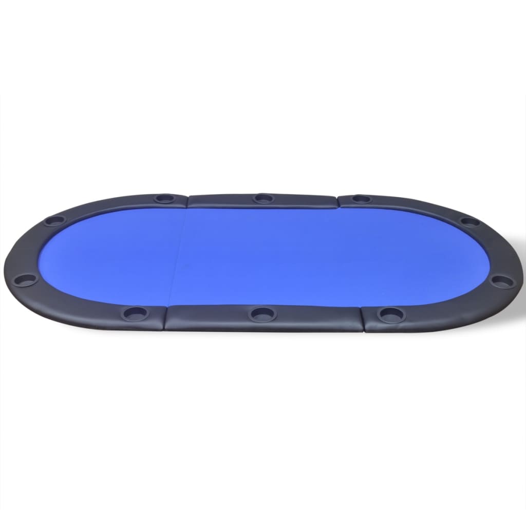 vidaXL 10-spiller pokerbord sammenleggbar bordplate blå