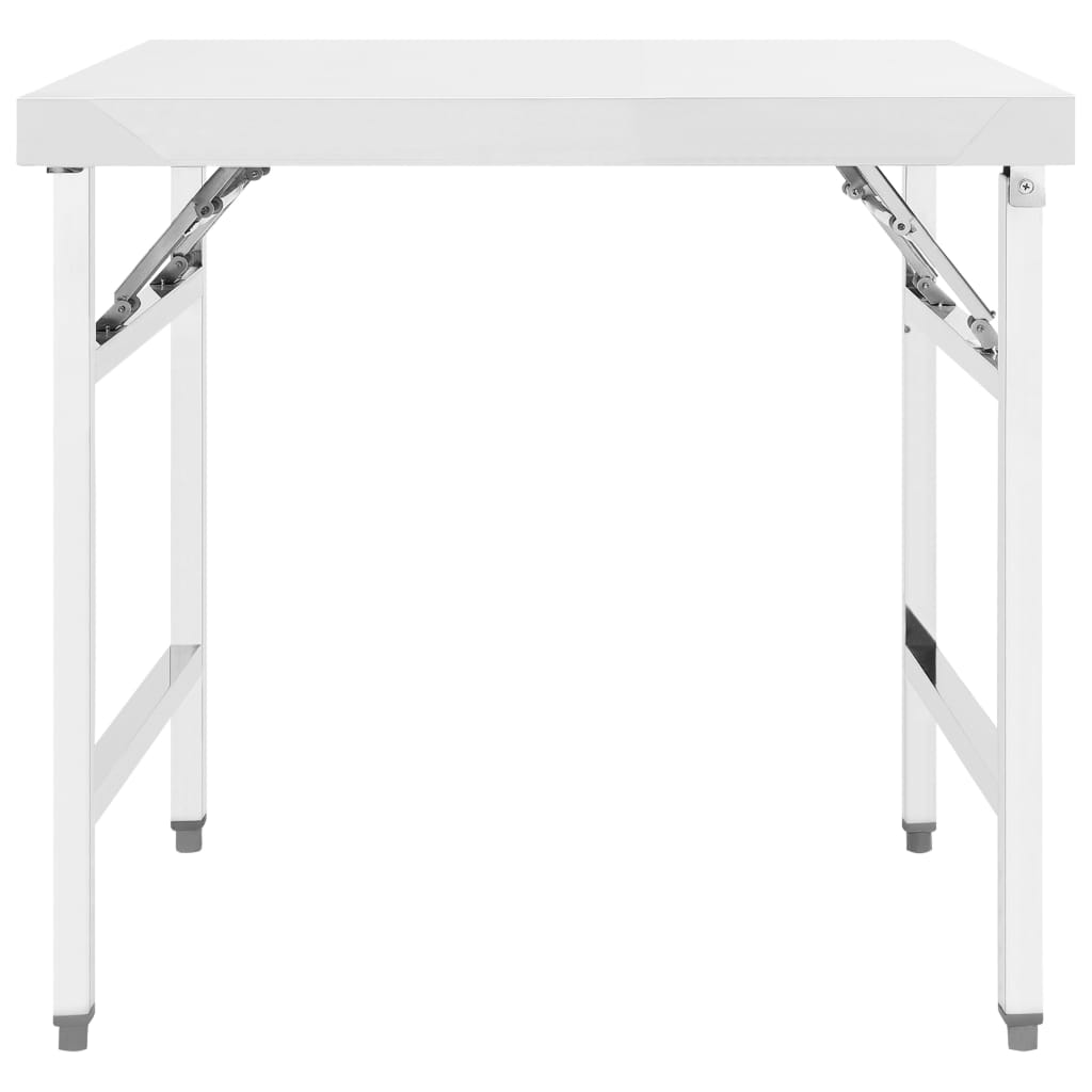 vidaXL Sammenleggbart arbeidsbord kjøkken 85x60x80 cm rustfritt stål