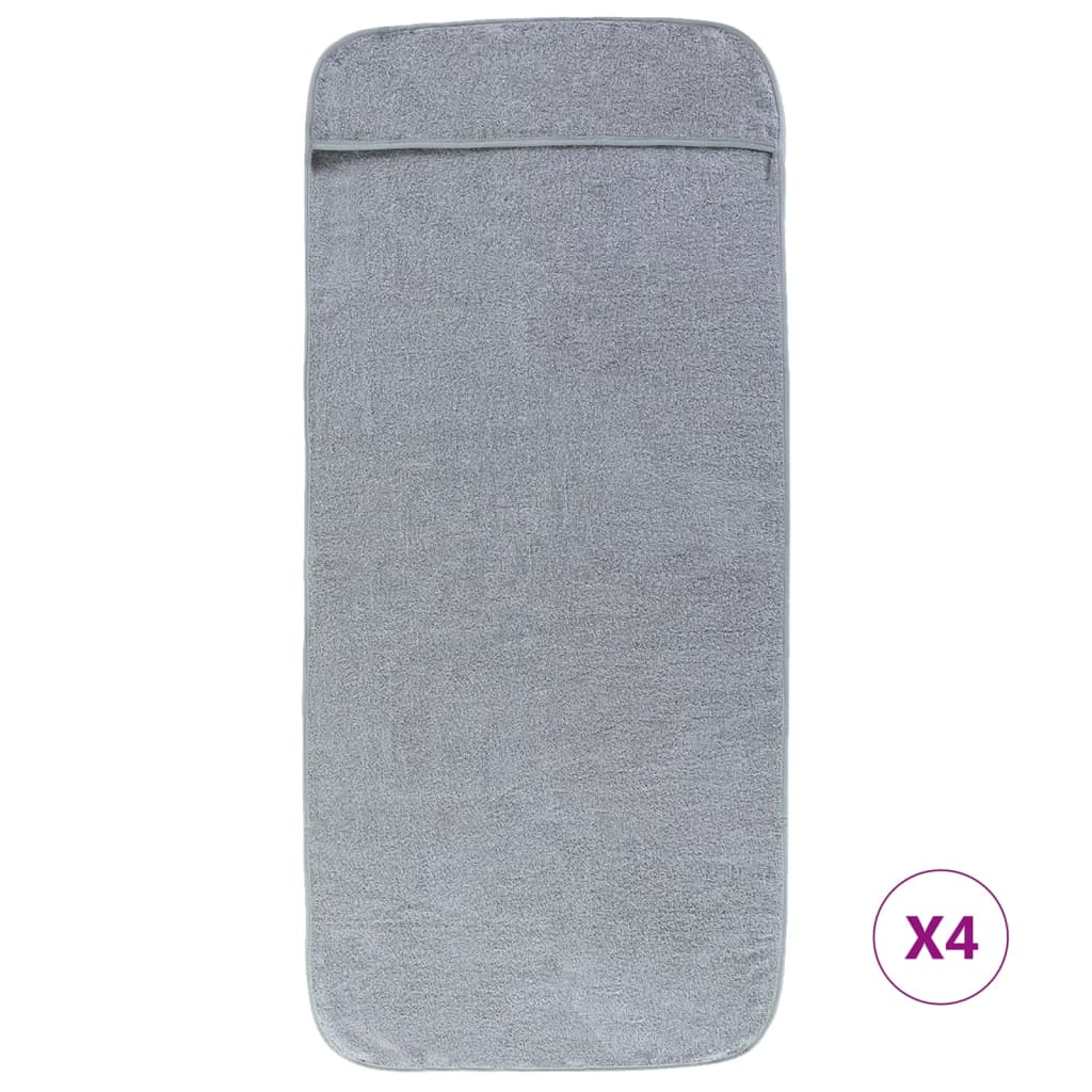 vidaXL Strandhåndklær 4 stk grå 60x135 cm stoff 400 GSM