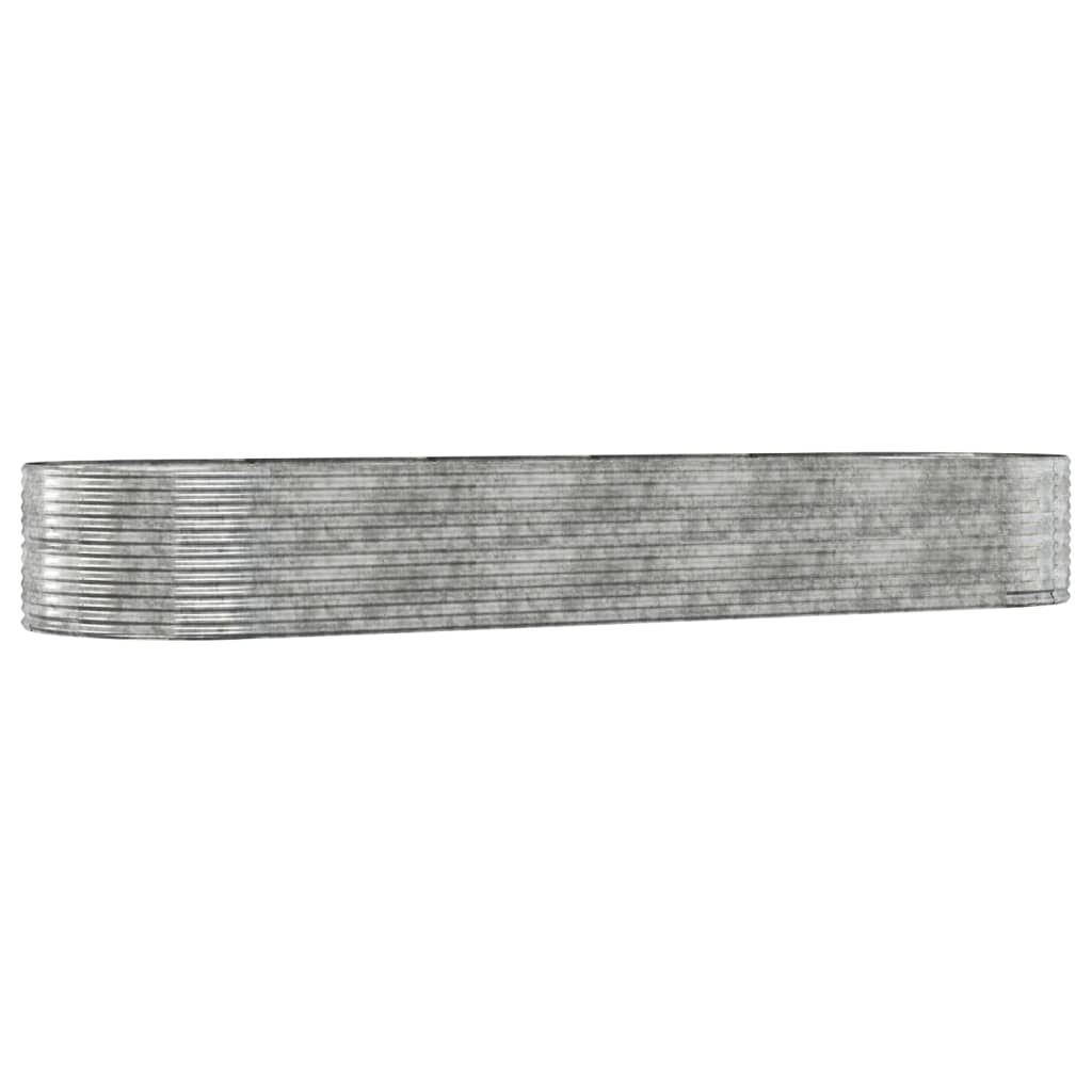 vidaXL Plantekasse sølv 447x140x68 cm pulverlakkert stål
