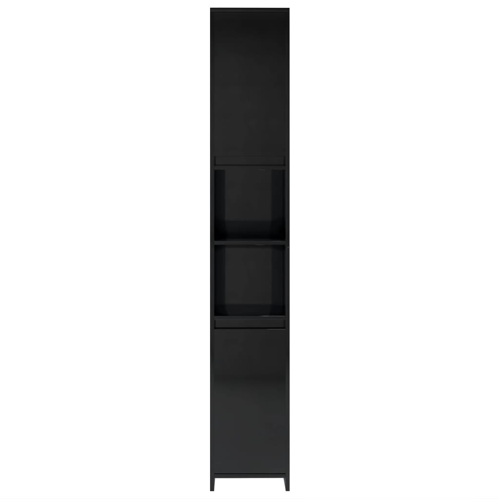 vidaXL Baderomsmøbler 3 deler høyglans svart sponplate