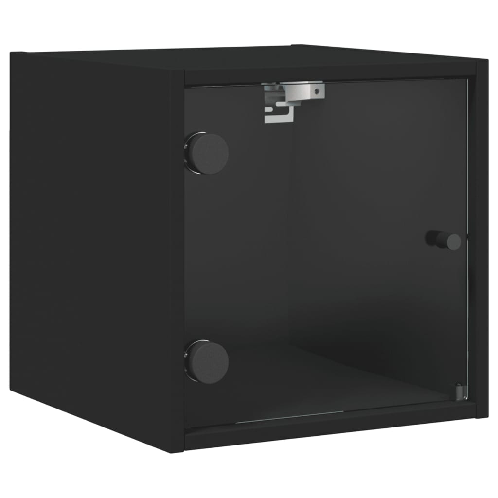 vidaXL Nattskap med glassdører svart 35x37x35 cm