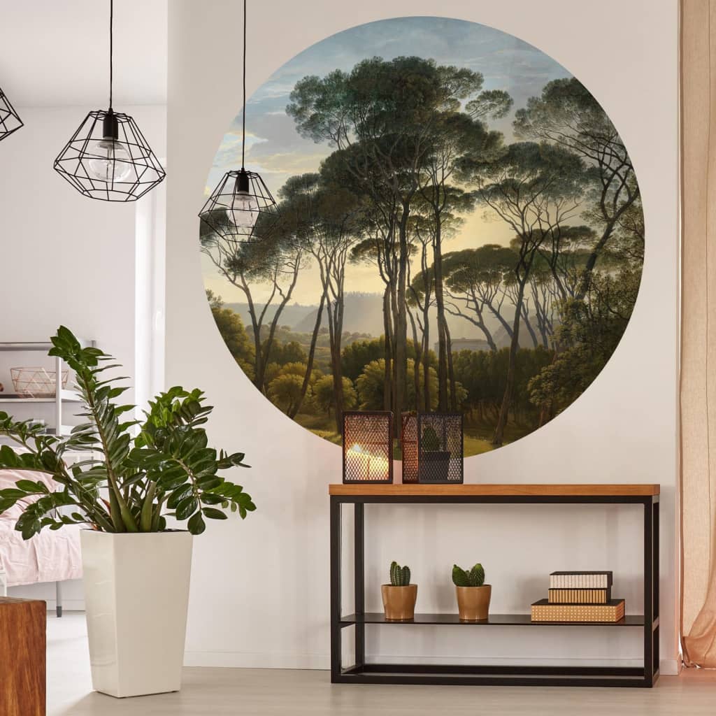 WallArt Tapetsirkel Umbrella Pines in Italy 142,5 cm