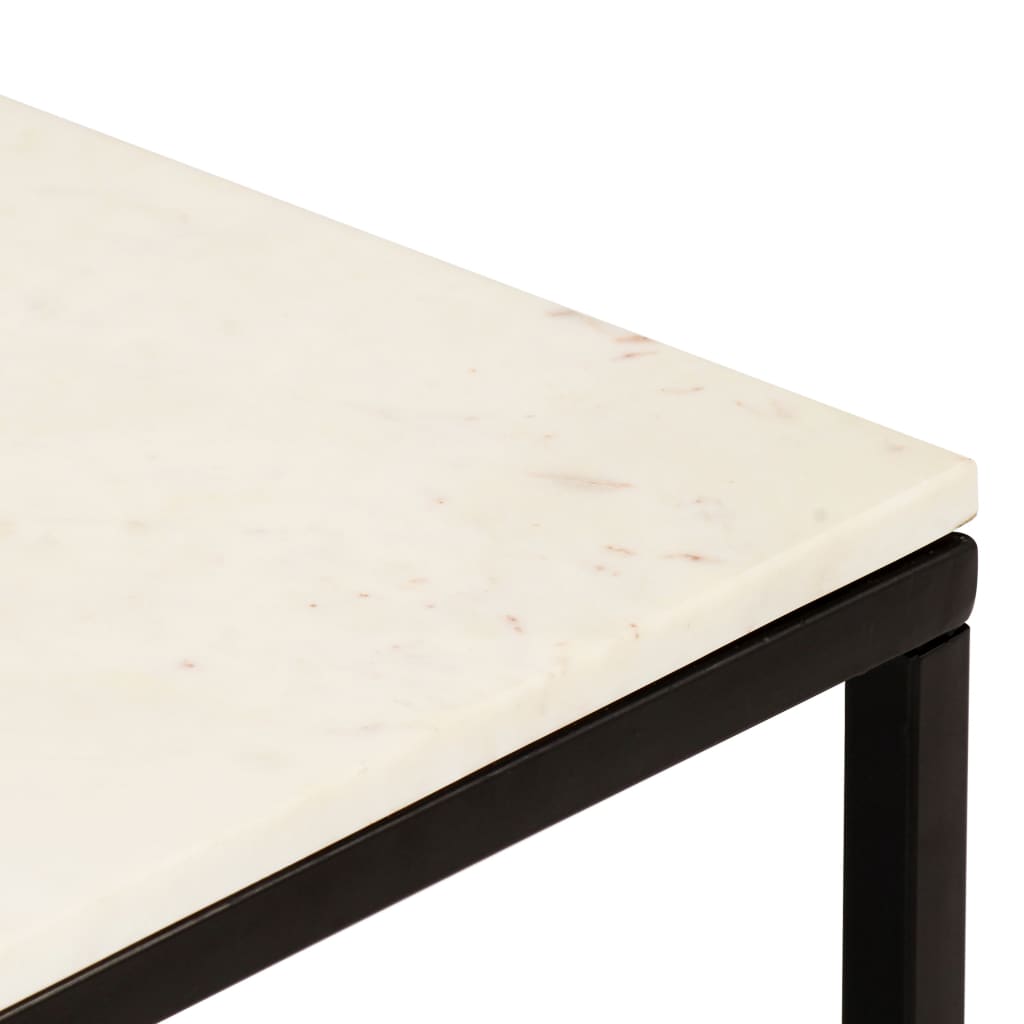 vidaXL Salongbord hvit 40x40x35 cm ekte stein med marmorstruktur