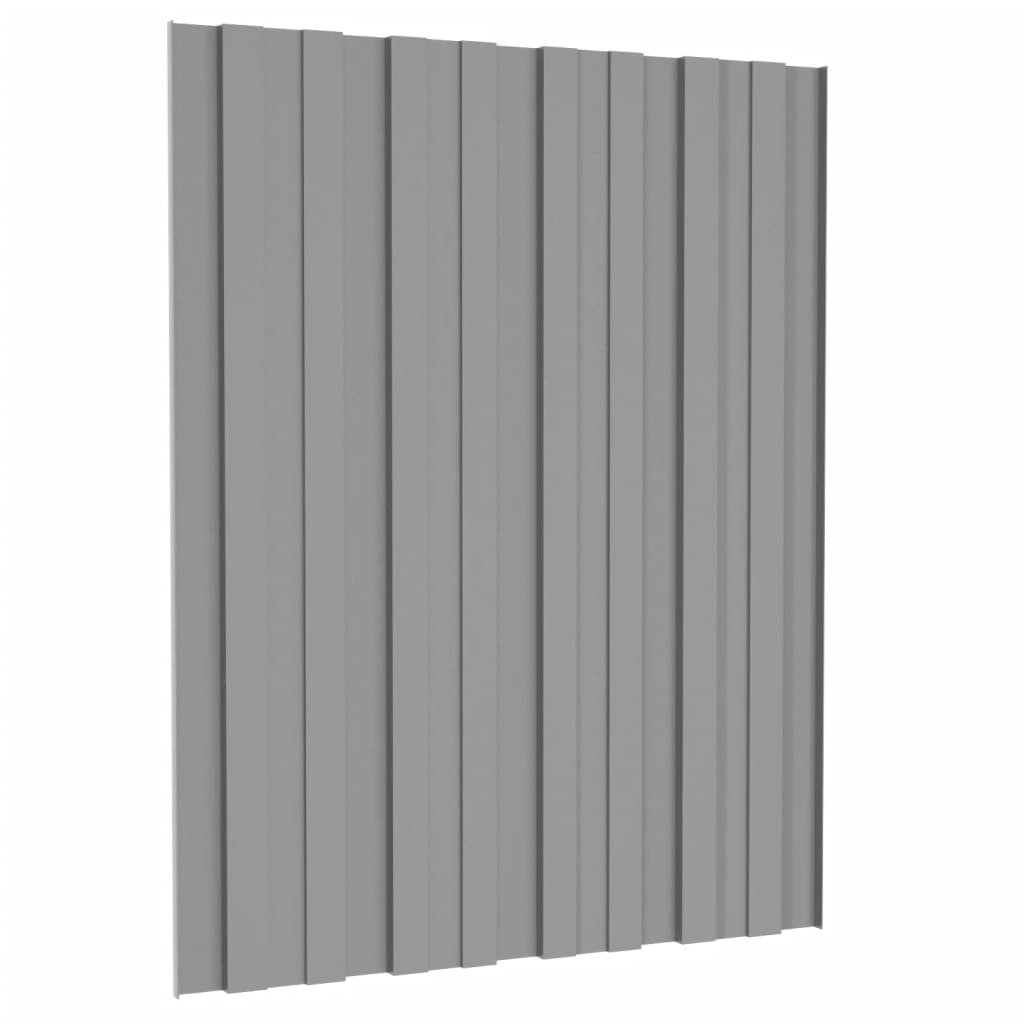 vidaXL Takplater 12 stk grå 60x45 cm galvanisert stål